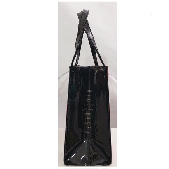 NWT TED BAKER Retro Flood Black Printed Icon Small Double Handle Tote Bag - Picture 8 of 8